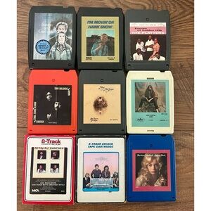 Lot Of 9 8 Track Tapes Hank Snow Oak Ridge Boys Juice Newton Untested As Is